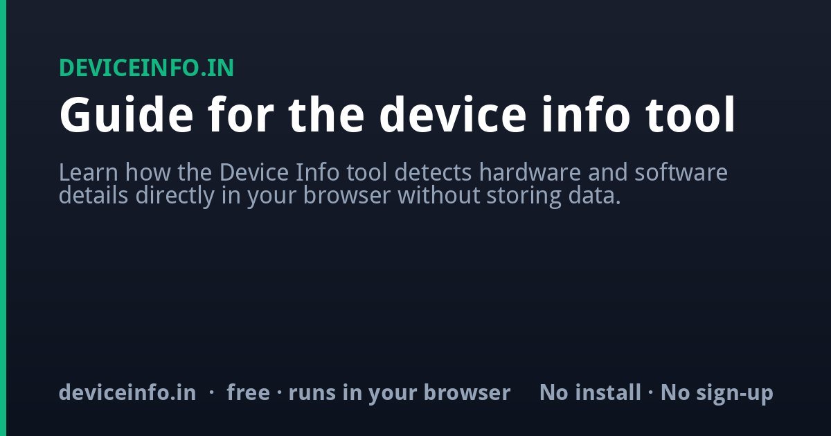 Illustration for the guide: Guide for the device info tool